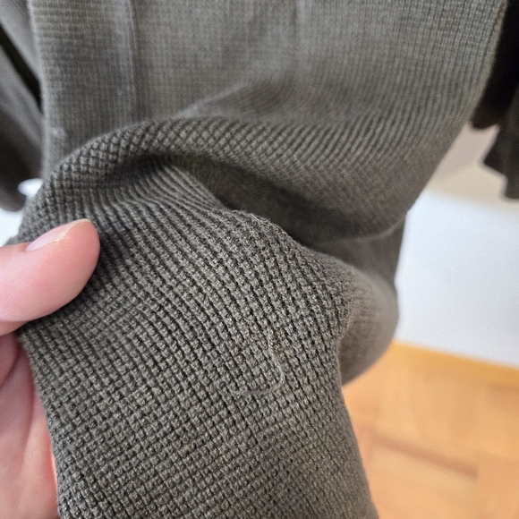 Open front Dark Green Cardigan Sweater - Picture 4 of 6